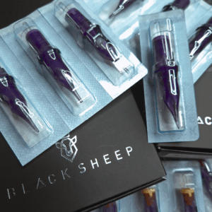 Black Sheep Tattoo Needles Sample Box featuring professional, sterilized tattoo needles for precise and smooth tattooing.